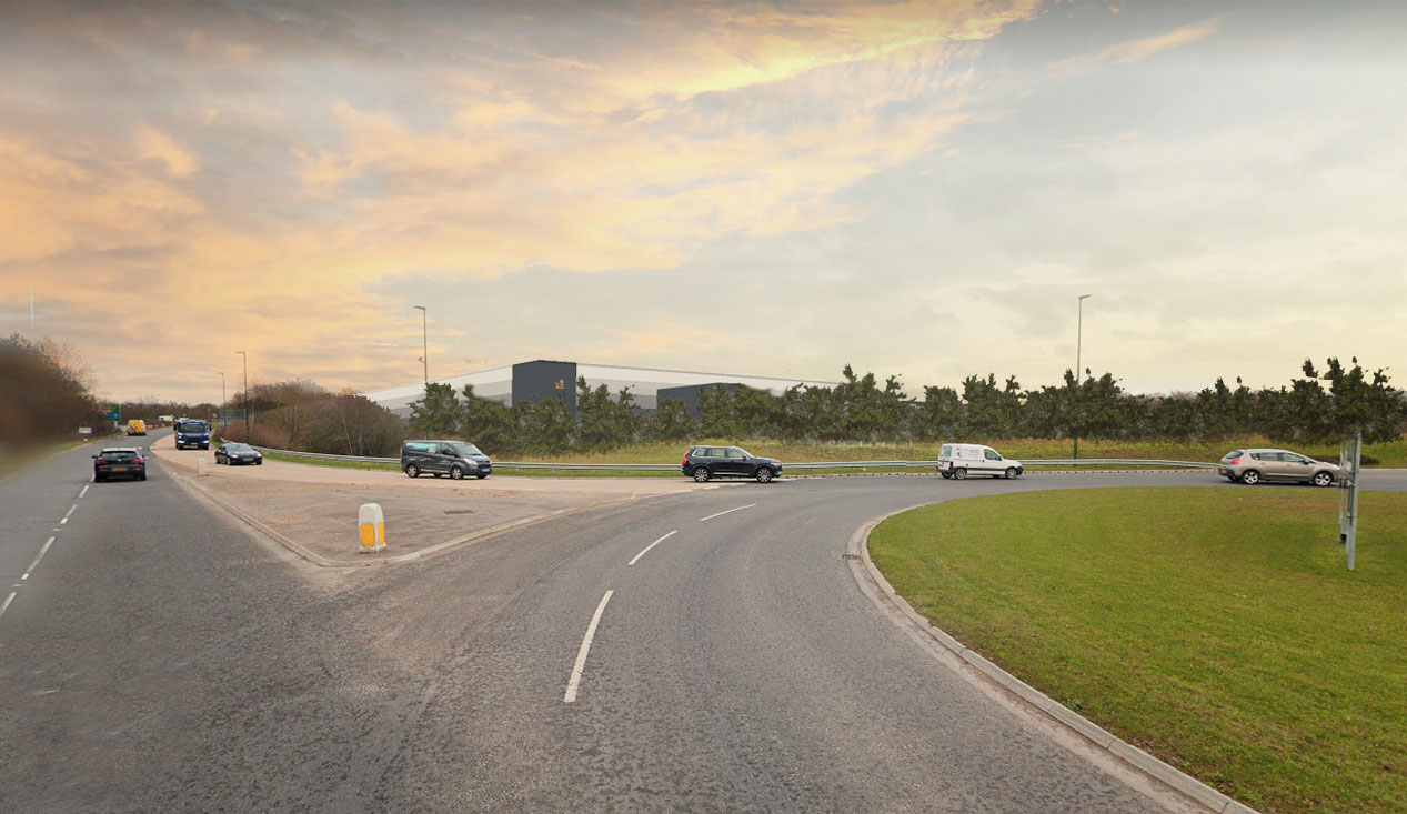 Indicative view from Copthorne Way roundabout looking west